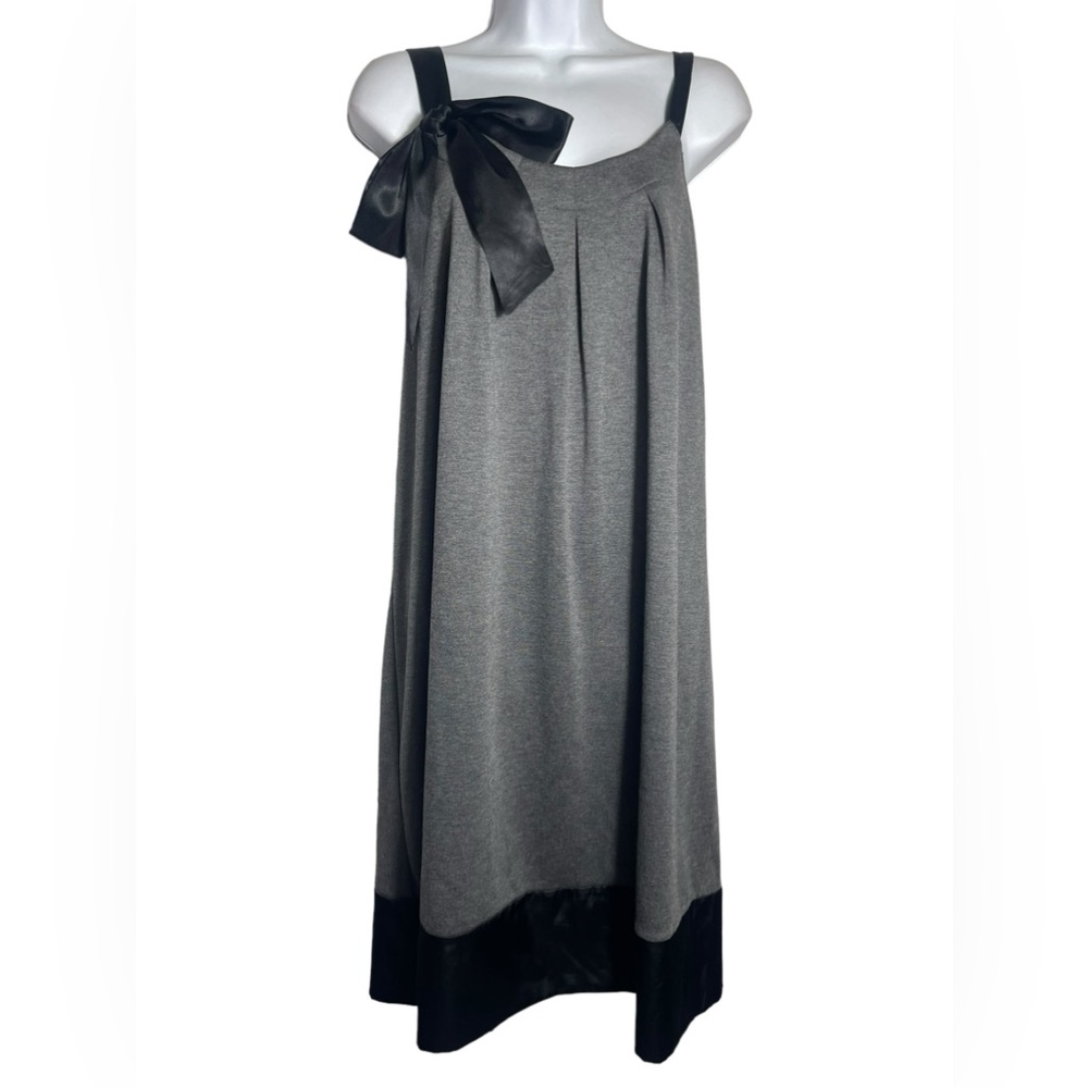Mossimo dress size 16W / 18W stunning grey dress with satin trim and bow 🖤🩶